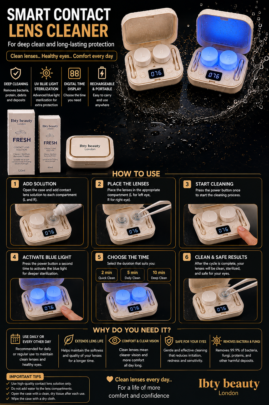 Ibty Beauty Smart Contact Lens Cleaner